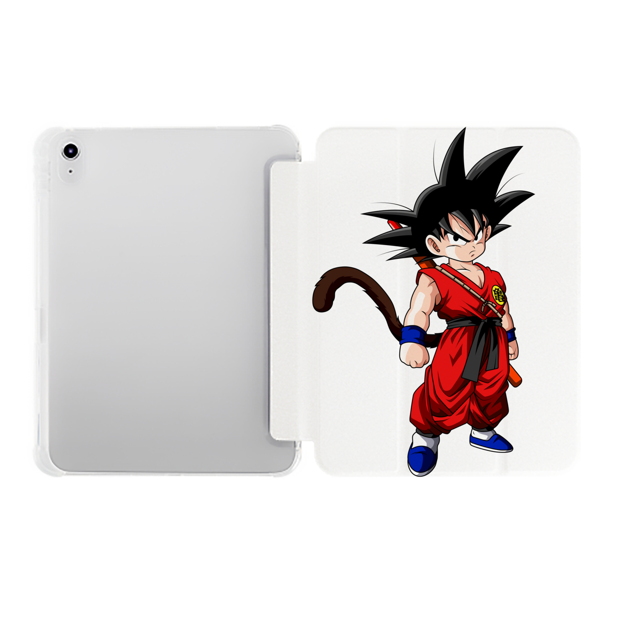 （画像用） ドラゴンボール 孫悟空（そん ごくう）Son Goku カカロット DRAGON BALL Kakarotto IPad ケース ペン収納付き 三つ折りスタンド PUレザー×シリコン 対応機種9.5/10.5/10.9インチ